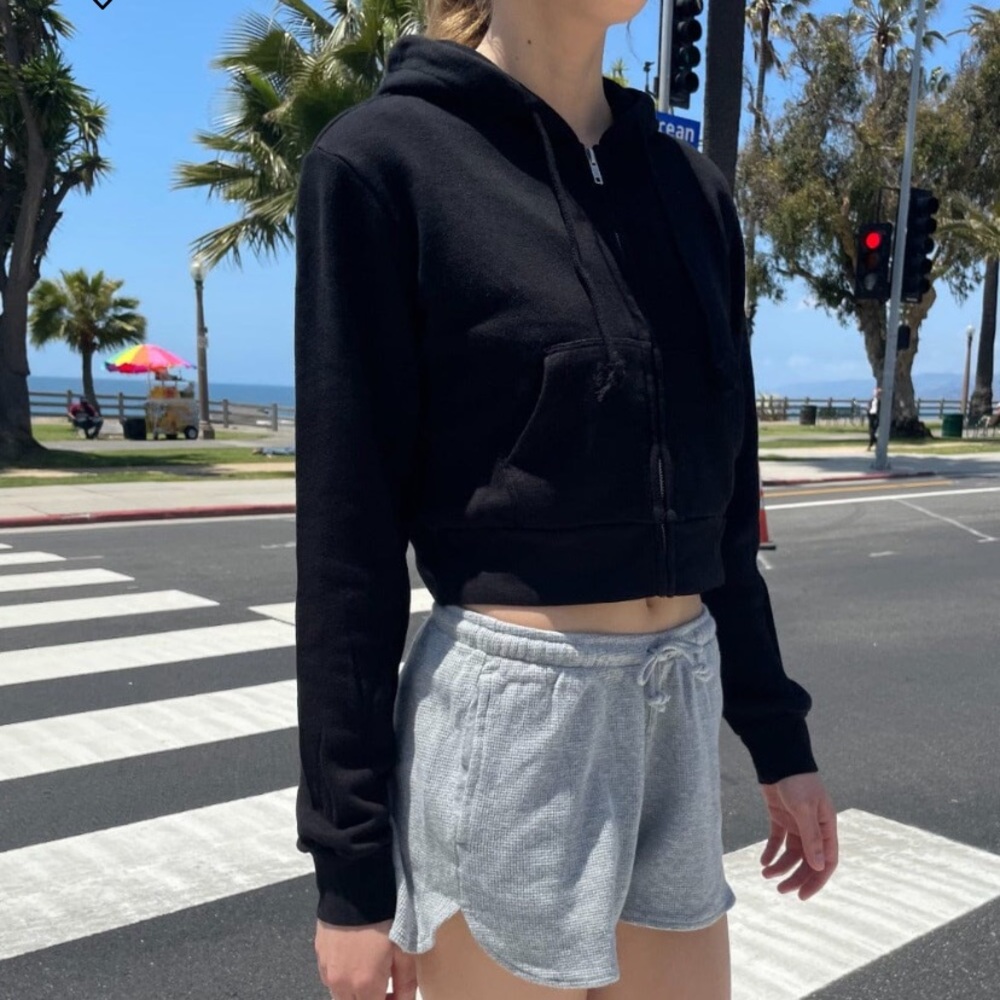Brandy Melville Crystal Hoodie Black
